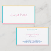 Kleurrijke moderne handmatige tekst visitekaartje (Voorkant / Achterkant)