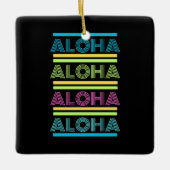 Kleurrijke moderne Hawaiaanse kerst-ALOHA Keramisch Ornament (Voorkant)