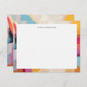 Kleurrijke moderne heldere Abstracte rand Notitiekaartje (Voorkant / Achterkant)