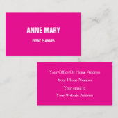 Kleurrijke Moderne Hete Roze Girly Helder Cool Tre Visitekaartje (Voorkant / Achterkant)