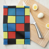 Kleurrijke Moderne Horizontale Tegels Patroon vers Theedoek (Quarter Fold)