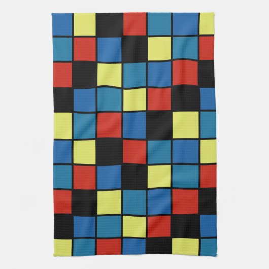 Kleurrijke Moderne Horizontale Tegels Patroon vers Theedoek (Verticaal)