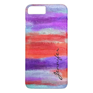 Kleurrijke moderne houten korrel #9 	iPhone 8/7 plus hoesje