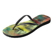 Kleurrijke Moderne Houtnerf Achtergrond #3 Teenslippers (Schuin)