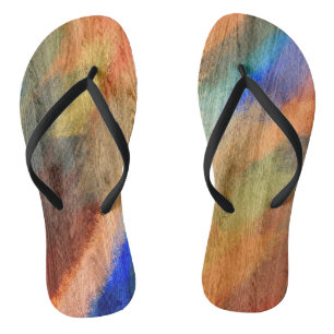 Kleurrijke Moderne Houtnerf Achtergrond #46 Teenslippers