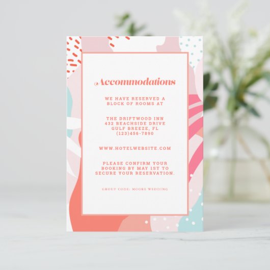 Kleurrijke Moderne Huwelijksaccommodatie Detail Ko Informatiekaartje (Staand voorkant)