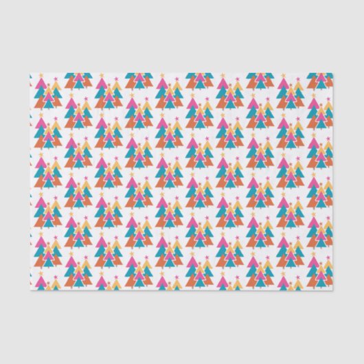 Kleurrijke moderne kerstbomen tissuepapier (Voorkant)