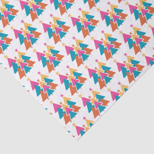 Kleurrijke moderne kerstbomen tissuepapier (Detail)