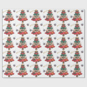 Kleurrijke Moderne Kerstboom Cadeaupapier (Vlak)