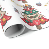 Kleurrijke Moderne Kerstboom Cadeaupapier (Rol Hoek)