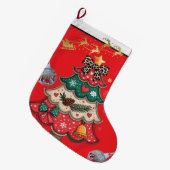 Kleurrijke Moderne Kerstboom Grote Kerstsok (Voorkant (Hangend))
