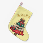 Kleurrijke Moderne Kerstboom Kleine Kerstsok (Voorkant (Hangend))