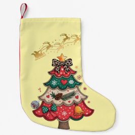 Kleurrijke Moderne Kerstboom Kleine Kerstsok