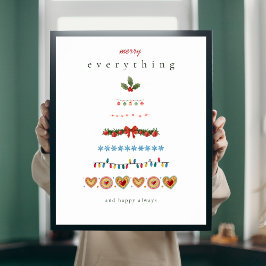 Kleurrijke moderne kerstboom poster