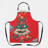 Kleurrijke Moderne Kerstboom Schort (Voorkant)