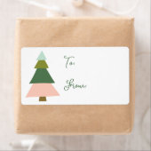 Kleurrijke moderne kerstboom tot etiket (Insitu)