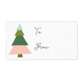 Kleurrijke moderne kerstboom tot etiket (Voorkant)