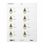 Kleurrijke moderne kerstboom tot etiket (Full Sheet)