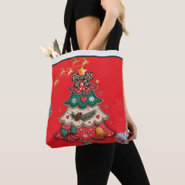 Kleurrijke Moderne Kerstboom Tote Bag