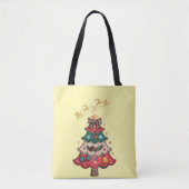 Kleurrijke Moderne Kerstboom Tote Bag (Voorkant)