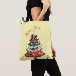 Kleurrijke Moderne Kerstboom Tote Bag