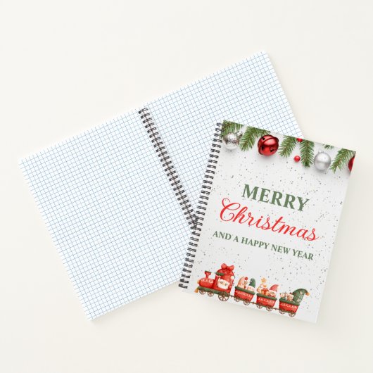 Kleurrijke Moderne Kerstdag 8.5"x 11"Spiraal Notitieboek (Binnen)