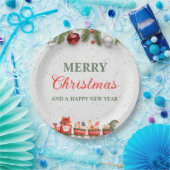 Kleurrijke Moderne Kerstdag 9"Rond Document Bord (Feest)