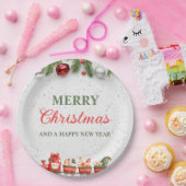 Kleurrijke Moderne Kerstdag 9"Rond Document Bord (Feest)