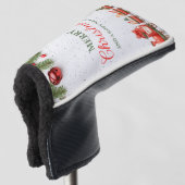 Kleurrijke moderne kerstdag beste putter golfheadcover (3/4 voorkant)