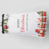 Kleurrijke moderne kerstdag beste putter golfheadcover (Voorkant)