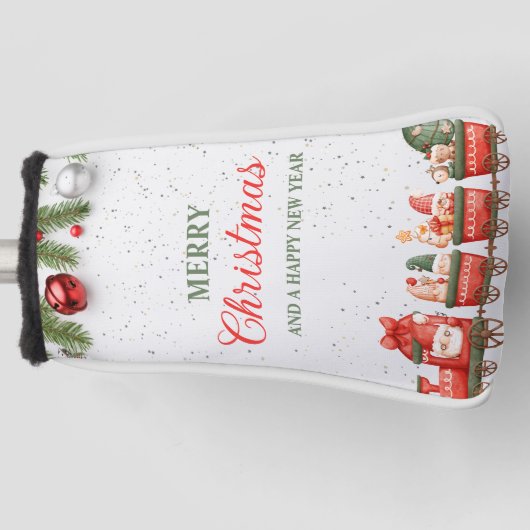 Kleurrijke moderne kerstdag beste putter golfheadcover (Voorkant)