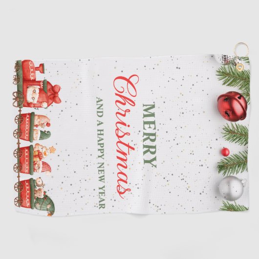 Kleurrijke Moderne Kerstdag Custom Best Golfhanddoek (Horizontaal)