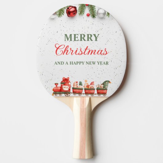 Kleurrijke Moderne Kerstdag Ping pong peddels Tafeltennisbatje (Voorkant)