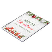 Kleurrijke moderne kerstdag spiraal foto notitieboek (Linkerzijde)