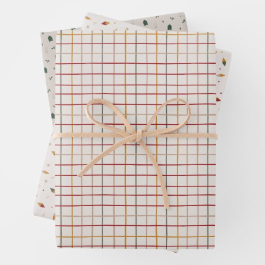Kleurrijke Moderne Kerstmis Inpakpapier Vel (In situ)