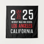 Kleurrijke moderne klas van 2025 diploma achtergro wandkleed (Voorkant)