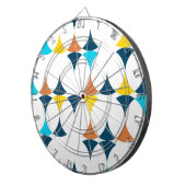 Kleurrijke, moderne, koele, trendmatige geometrisc dartbord (Voorkant Rechts)