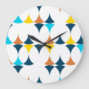 Kleurrijke, moderne, koele, trendmatige geometrisc grote klok