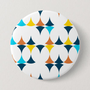 Kleurrijke, moderne, koele, trendmatige geometrisc ronde button 7,6 cm
