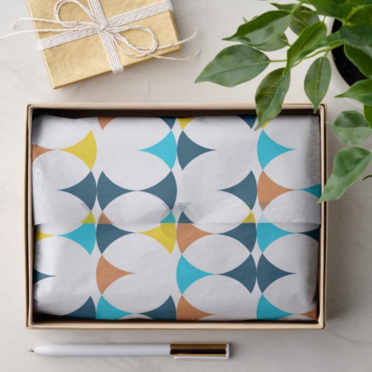 Kleurrijke, moderne, koele, trendmatige geometrisc tissuepapier (Geschenk)