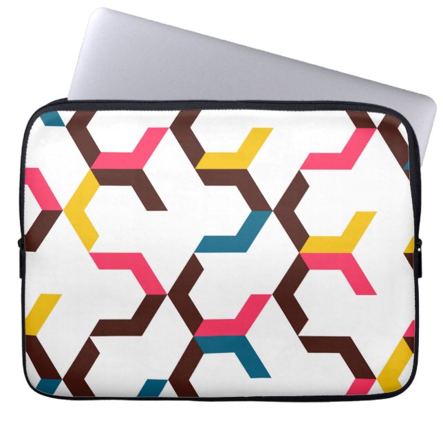 Kleurrijke, moderne, koele trendy chevron arrow vo laptop sleeve (Voorkant)