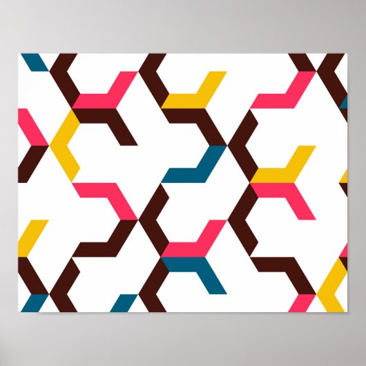 Kleurrijke, moderne, koele trendy chevron arrow vo poster (Voorkant)