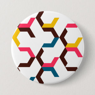 Kleurrijke, moderne, koele trendy chevron arrow vo ronde button 7,6 cm