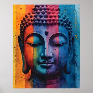 Kleurrijke moderne kunst - goddelijke Boeddha-schi Poster