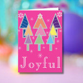 Kleurrijke moderne kunst kerstbomen Schattigee vak Kaart