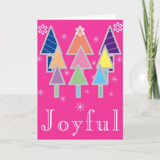 Kleurrijke moderne kunst kerstbomen Schattigee vak Kaart (Voorkant)