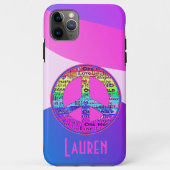 Kleurrijke Moderne Kunst Liefde en Vredesbord Case-Mate iPhone Case (Achterkant)