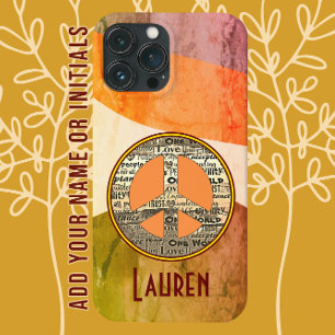 Kleurrijke Moderne Kunst Liefde en Vredesbord Case-Mate iPhone Case