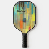 Kleurrijke Moderne Kunst Monogram Pickleball pedde Paddle (Voorkant)