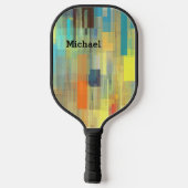 Kleurrijke Moderne Kunst Monogram Pickleball pedde Paddle (Achterkant)